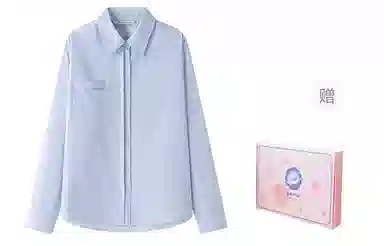 东鲸岁时记 学院风通勤宽松纯色简约长袖衬衫制服 男女同款 水蓝色