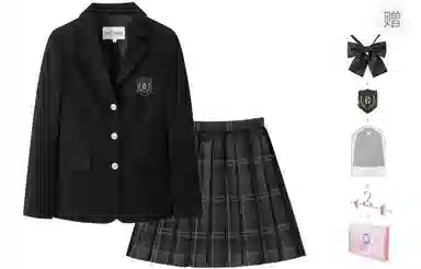 东鲸岁时记 学院风修身西服格子伯克利半身裙制服 女款