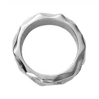 LOUIS VUITTON Carved Metal Ring Silver