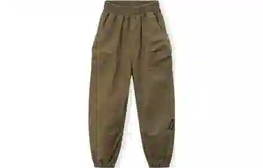 梦特娇 童装 纯色松紧腰束脚休闲裤 男童 深卡其