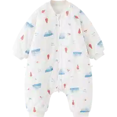 婴儿睡袋冬季宝宝夹棉睡衣分腿连体衣加厚防惊跳防踢被