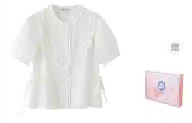 东鲸岁时记 减龄全棉法式独特绝美小上衣花边半身裙裙装套装 女款 礼盒装 白色