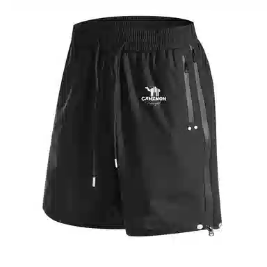 领航骆驼 美式速干透气纯色户外运动直筒休闲短裤 男女同款