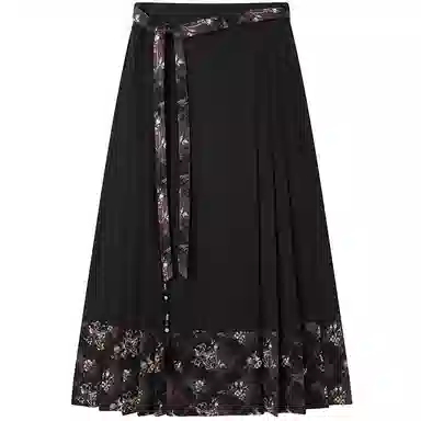 Peacebird Jacquard High Waist Skirt