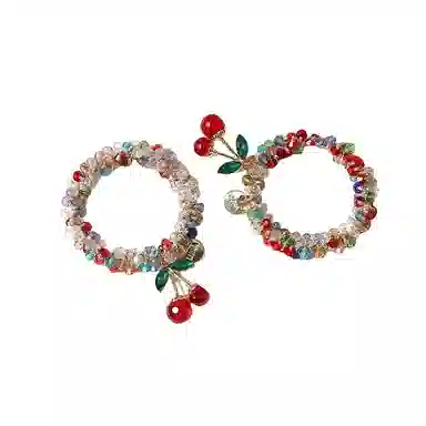 丹琴 闪亮樱桃彩色简约两用扎精致 弹力绳 头绳 女款