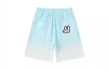 LAMLICKA Gradient Dog Print Shorts