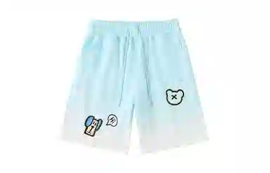 LAMLICKA Gradient Dog Print Shorts