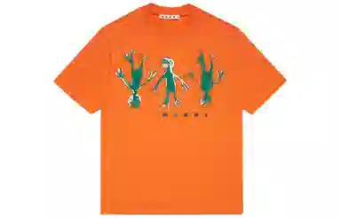 MARNI Orange T-Shirt With Frog Print LogoT