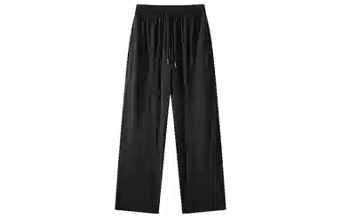 加菲猫家族 简约美式基础款纯色弹力直筒裤日常通勤柔软亲肤舒适百搭宽松垂感系带中腰休闲裤 男女同款