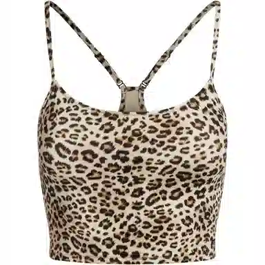 SKIMS Signature Swim Cami Top Champagne Leopard Print