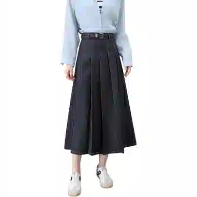 法文箱子 简约中腰百褶休闲长裙 女款