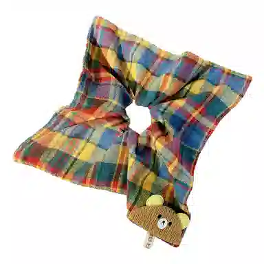蒙妮 彩色格子方巾大肠 布艺 头绳 男女同款情侣款