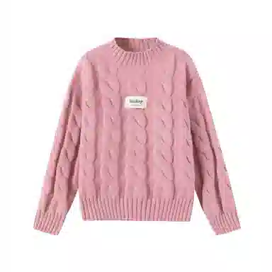 青蛙王子 时尚洋气落肩字母印花长袖毛衣 中小童