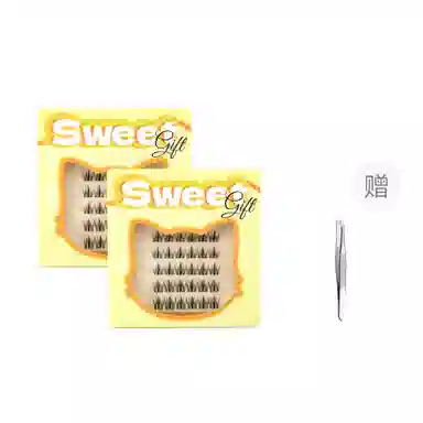 酷乐丝 免胶款 夹心鱼尾假睫毛 单簇懒人三部曲 鱼尾型 自然舒适 仿真轻盈 自粘自卸 轻盈无感