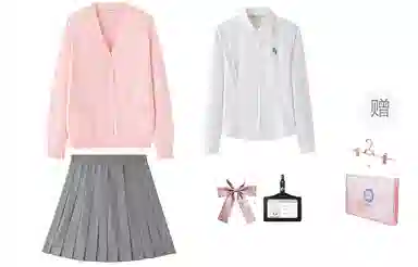 东鲸岁时记 慵懒风复古甜美温柔开衫长袖针织衫衬衫格子百褶短裙制服 女款