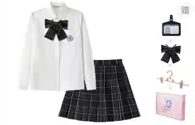 东鲸岁时记 学院风休闲舒适衬衫格子伯克利百褶裙制服 女款