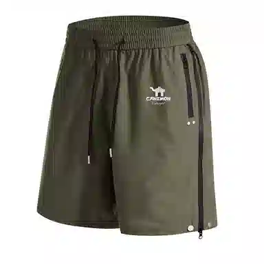 领航骆驼 美式速干透气纯色户外运动直筒休闲短裤 男女同款