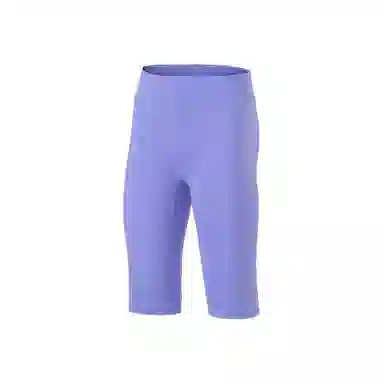 李宁儿童 童装 训练系列 纯色抗紫外线防晒紧身运动短裤 女童 荧光绣蓝紫