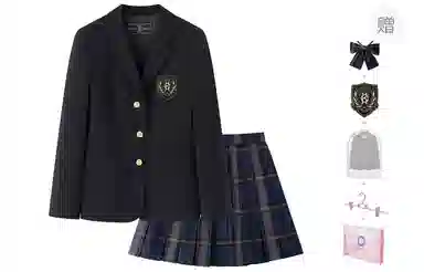 东鲸岁时记 学院风修身西服格子伯克利半身裙制服 女款