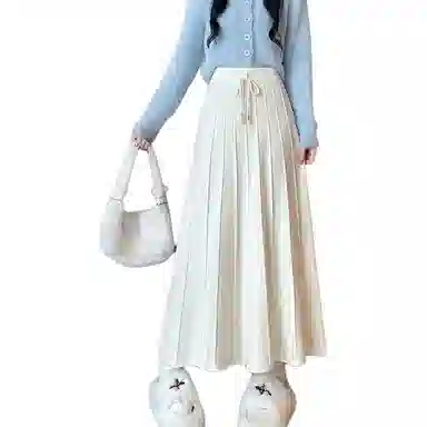 恒源祥 时尚百搭纯色百褶裙休闲长裙 女款