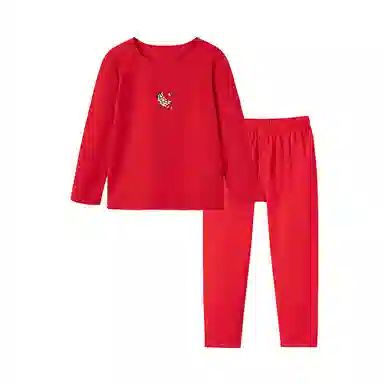 英氏 新年红本命年套头长袖秋衣秋裤适中内衣裤套装 儿童款