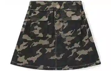 梦特娇 童装 松紧腰简约休闲半身裙 迷彩 女童