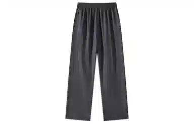 加菲猫家族 简约美式基础款纯色弹力直筒裤日常通勤柔软亲肤舒适百搭宽松垂感系带中腰休闲裤 男女同款