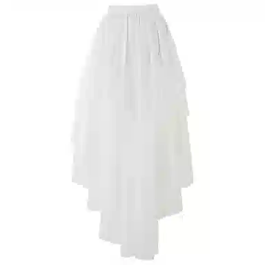 SHUEN High Waist A-Line Mesh Skirt White
