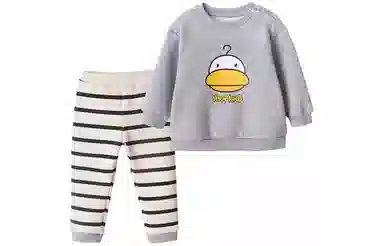 中小童 英氏 字母印花圆领长袖卫衣条纹长裤休闲运动套装