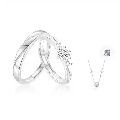 克兰茜 火彩莫桑钻 钟爱久久 一见交织对戒 小众轻奢设计高级感 恋爱告白仪式感日常通勤百搭 浪漫 可调节开口戒 铜 戒指 男女同款情侣款