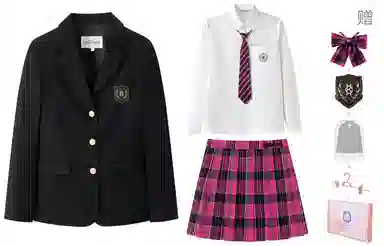 东鲸岁时记 学院风收腰修身西装长袖舒适时尚衬衫半身百褶气质裙子制服 女款