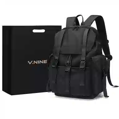 V.NINE Trendy Backpack Khaki Black