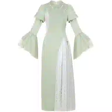 哒头下雨不愁 接袖设计绣印结合旗袍 女款