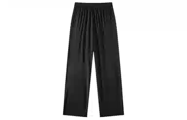 加菲猫家族 简约美式基础款纯色弹力直筒裤日常通勤柔软亲肤舒适百搭宽松垂感系带中腰休闲裤 男女同款