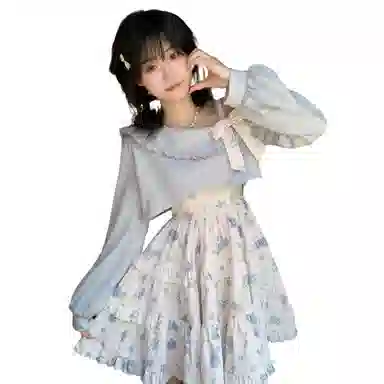桴生 甜美风多元素融合碎花裙装套装 女款