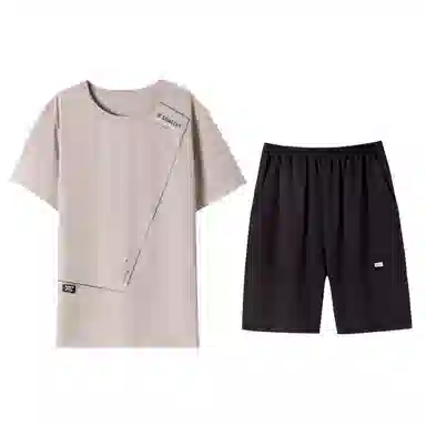 潞优野 圆领短袖舒适亲肤家居服睡衣套装 男款