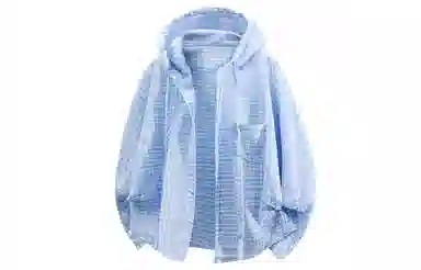 王者荣耀 经典格子宽松舒适肌理感褶皱轻薄防晒青春高颜值小清新无性别百搭潮流时尚夹克外套连帽长袖衬衫 男女同款