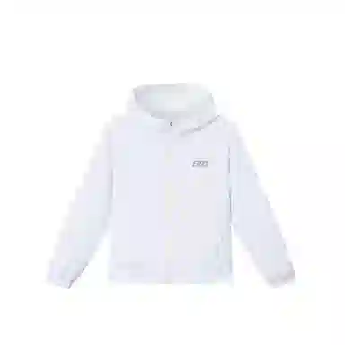 大童 鸿星尔克儿童 纯色拉链连帽长袖防晒服 正白