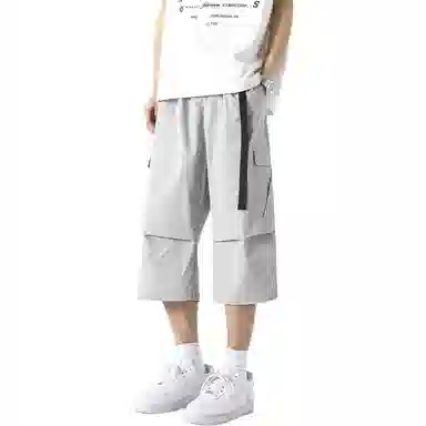 美式高街青春机能风薄款百搭七分户外通勤休闲短裤 男女同款