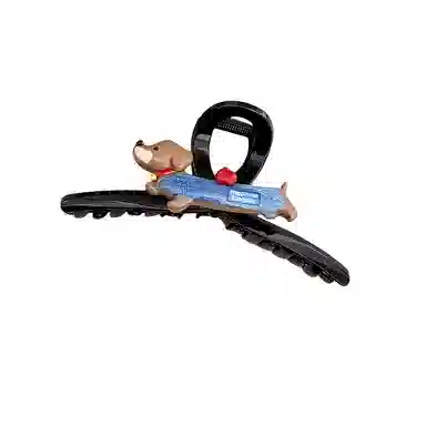 丹琴 可爱腊肠小狗卡通盘发后脑勺发量多 亚克力 发夹 女款