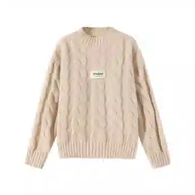 青蛙王子 时尚洋气落肩字母印花长袖毛衣 中小童