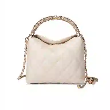 稻草人 时尚百搭精致高颜值小香风菱格包 人造革 单肩斜挎手提包 女款 多色