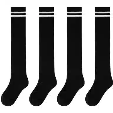 儿童款 英氏 百搭条纹学院风长筒袜子