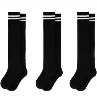 儿童款 英氏 百搭条纹学院风长筒袜子