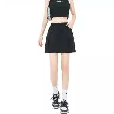 欧迪芬 高腰抽绳显瘦百搭半身裙工装短裙 女款