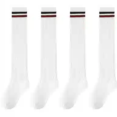 儿童款 英氏 百搭条纹学院风长筒袜子