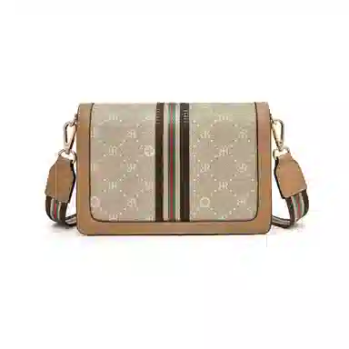 老人头 经典时髦百搭通勤轻便 牛皮 单肩包 女款 杏色