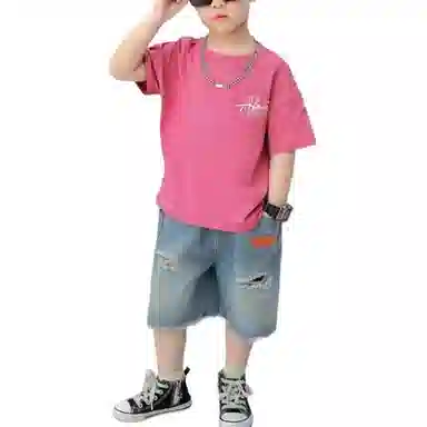 中童 浪莎 时尚舒适透气亲肤休闲运动套装