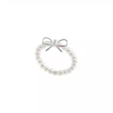 玄唐 韩版蝴蝶结轻奢气质高级感小众设计弹力绳 铜 戒指 女款