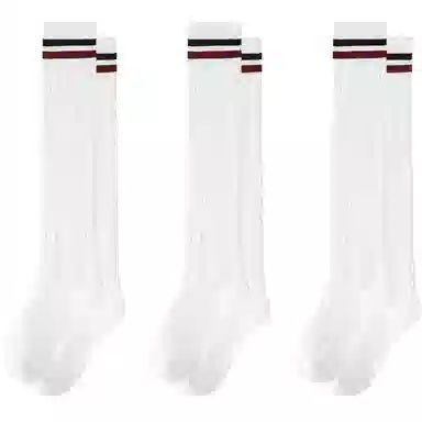 儿童款 英氏 百搭条纹学院风长筒袜子